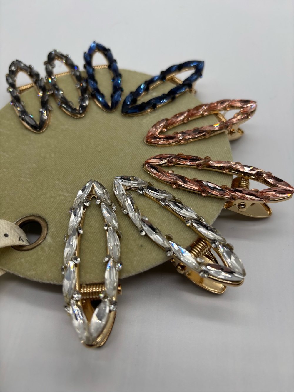 Anthropologie Crystal Hair Clip Set of 8